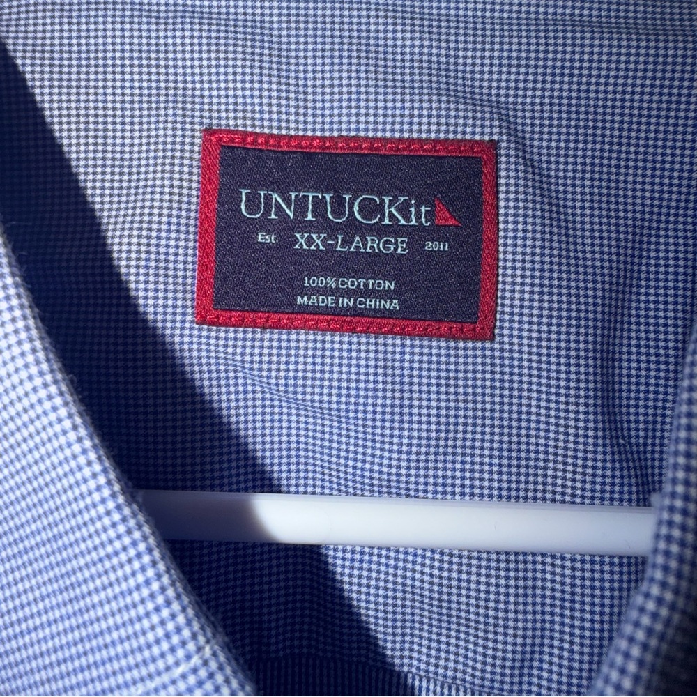 UNTUCKit Men’s Long Sleeve Blue 100% Cotton XXLarge - Picture 2 of 4